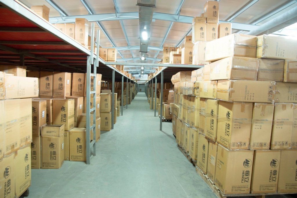 Products being kept boxes warehouse